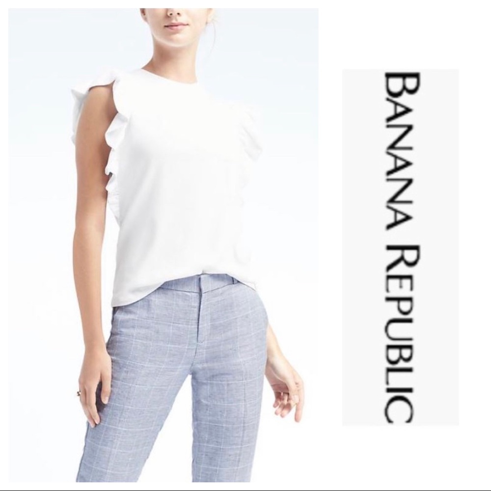 Banana Republic Ruffle Trim Top Size M